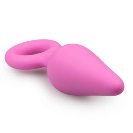 Анальная пробка Easytoys Pink Buttplug With Pull Ring Large