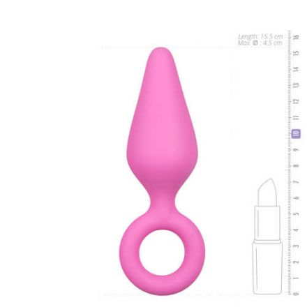 Анальная пробка Easytoys Pink Buttplug With Pull Ring Large