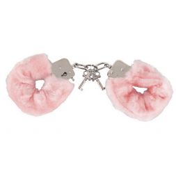 Розовые наручники с мехом Hand-Schellen