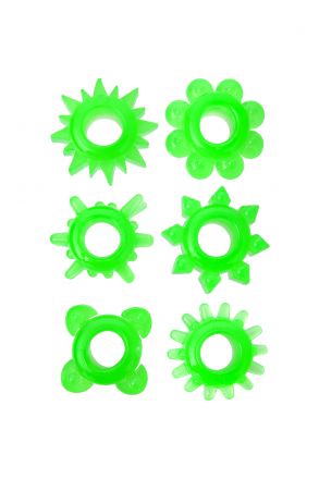 Набор зеленых светящихся эрекционных колец Top Pleasure Set